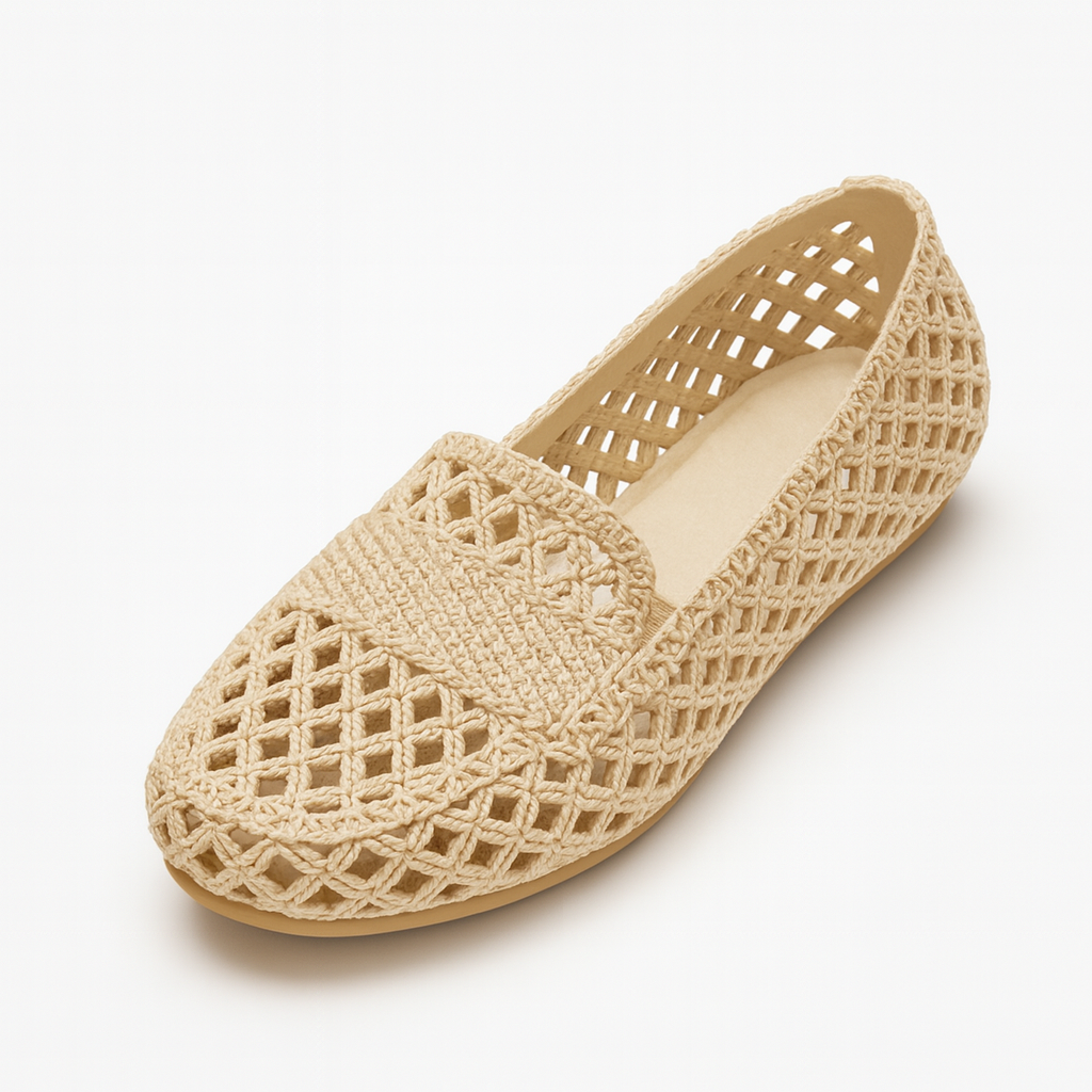 Mocassin Beige à Trou Femme