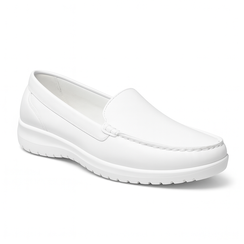 Chaussures Mocassins Blancs Femmes Cuir