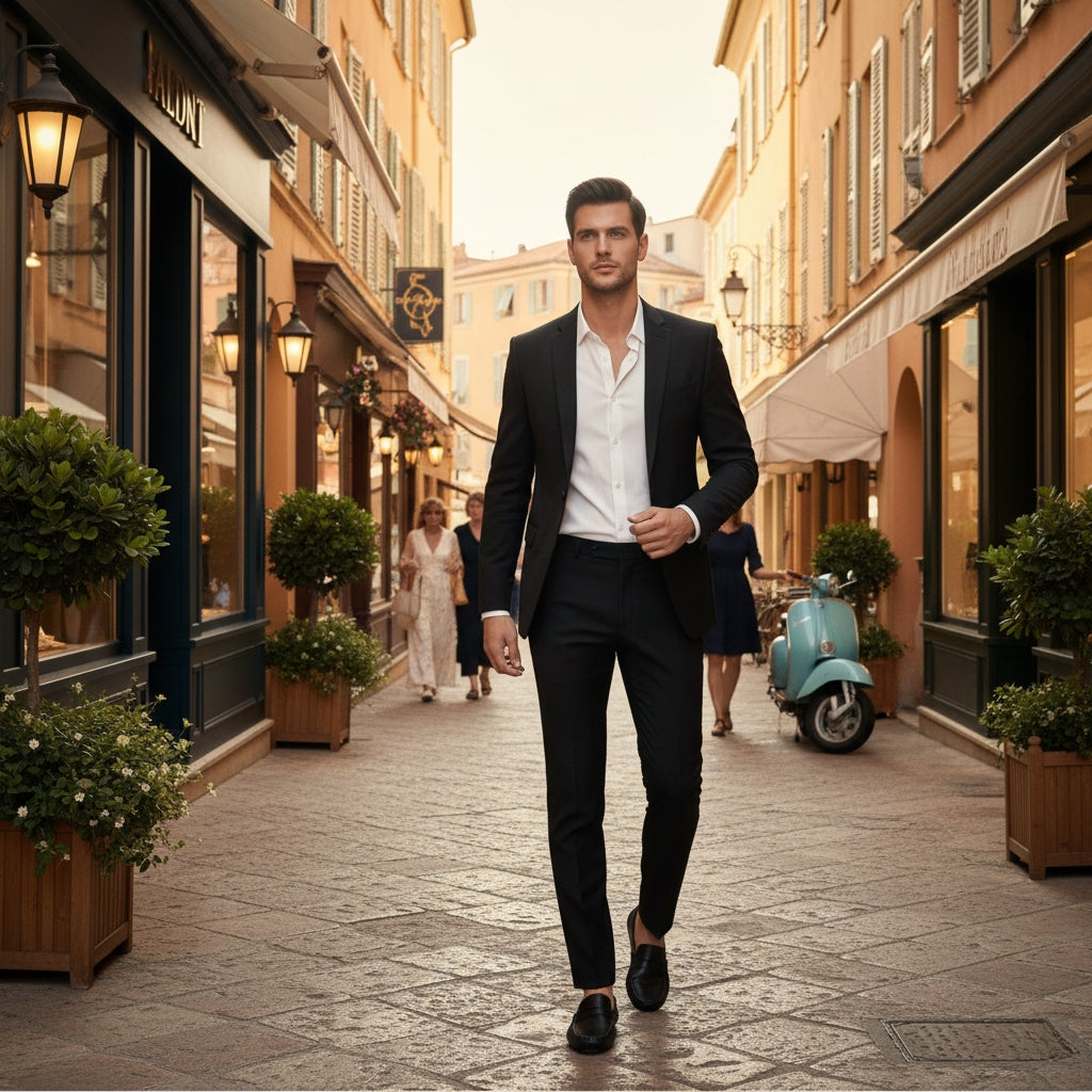 Mocassin Pour Bateau En Cuir Vernis Noir Homme