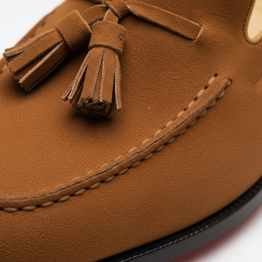 Mocassin Daim Camel à Gland Homme