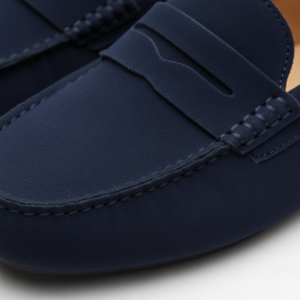 Mocassin Pour Homme Daim Bleu Marine