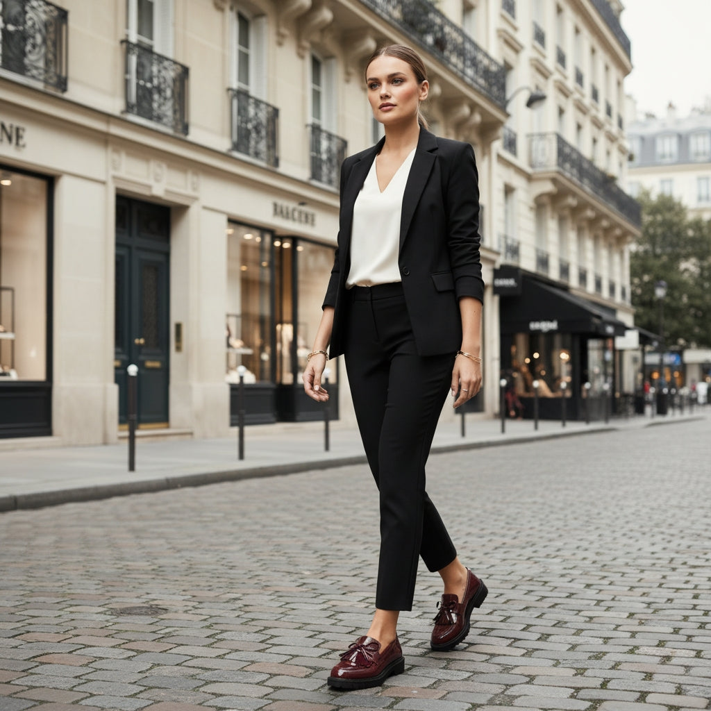 Mocassin Plateforme En Cuir Vernis Bordeaux Femme