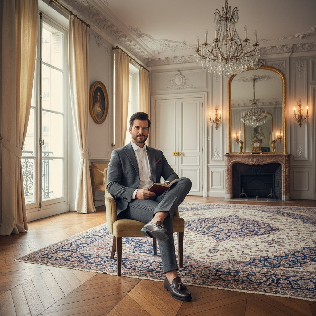 Mocassin En Cuir Vernis Marron Foncé Pour Homme à Gland