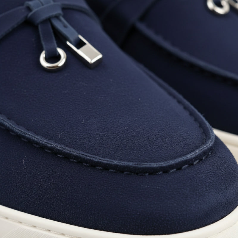 Mocassins à Glands En Daim Bleu Marine