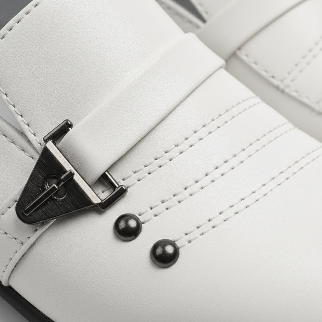 Mocassin Talon Pour Garçon Blanc