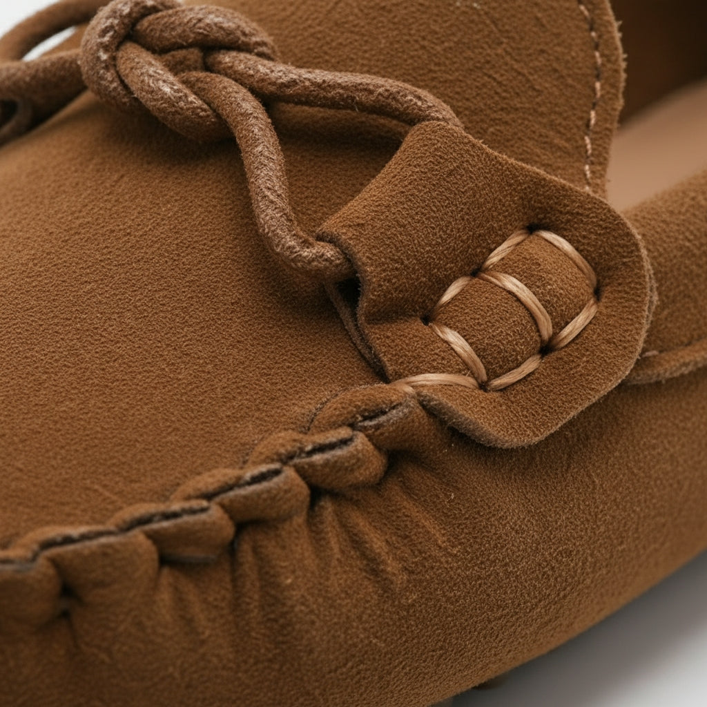 Mocassin Enfant En Daim Marron Bateau