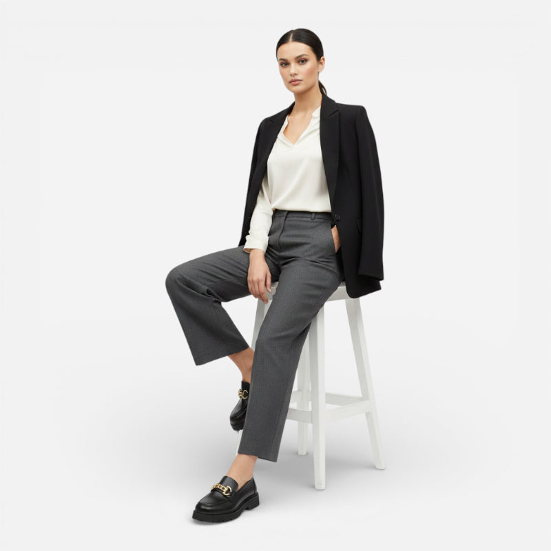 Mocassin Plateforme Femme Noir Chainnette Dorée