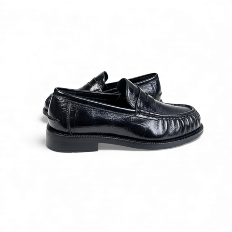 Mocassin Cuir Premium Noir Femme