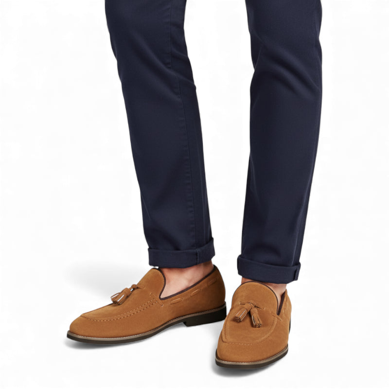 Mocassin Pour Homme à Gland En Daim Camel