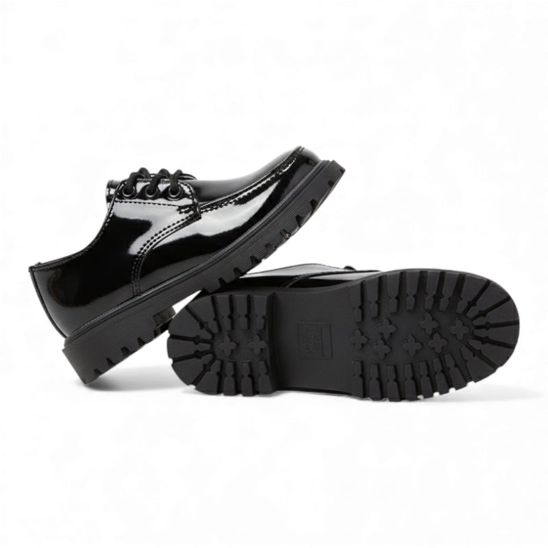 Mocassin Compensé Noir Vernis Pour Garçon