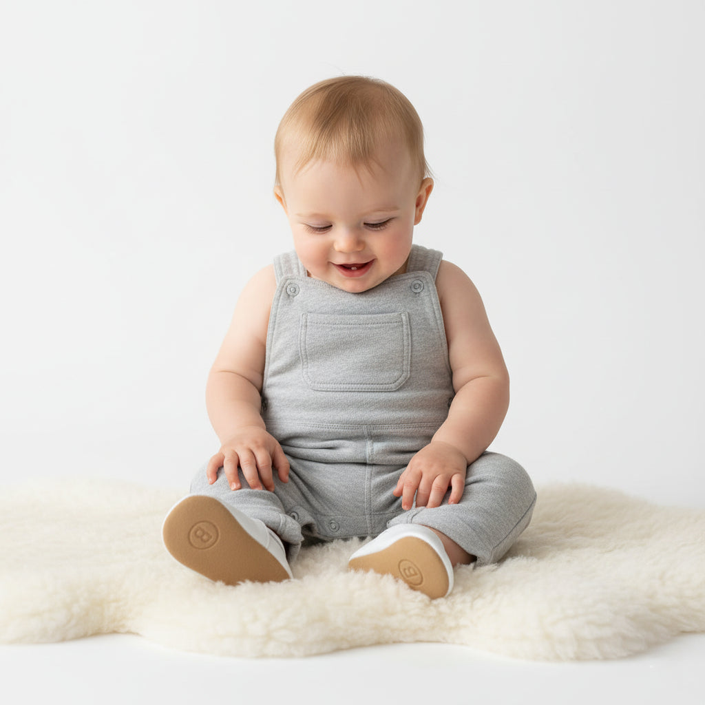 Mocassin Cuir Blanc Bébé