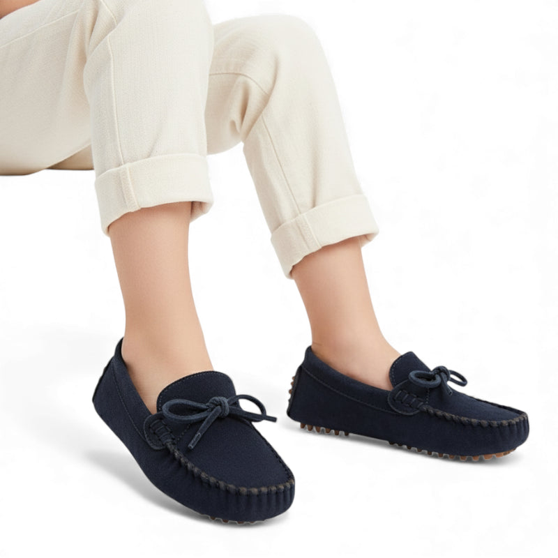 Mocassin Bleu Marine En Daim Enfant Bateau