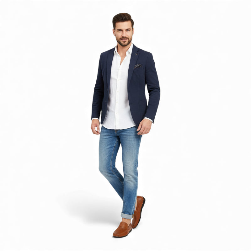 Mocassin En Cuir Respirant Marron Pour Homme