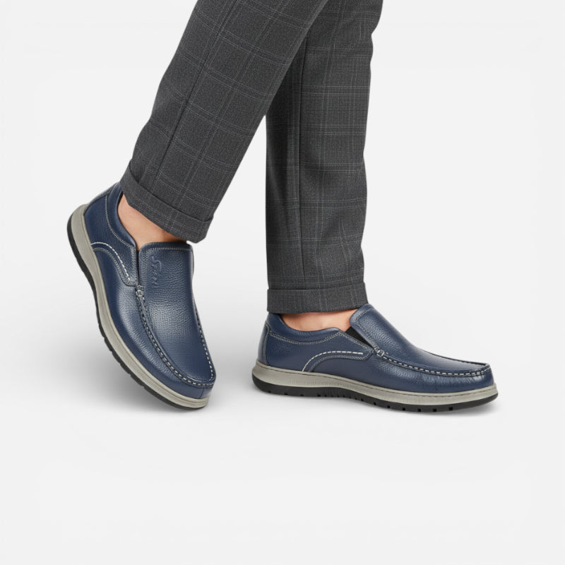 Mocassin En Cuir Bleu Marine épais Pour Homme