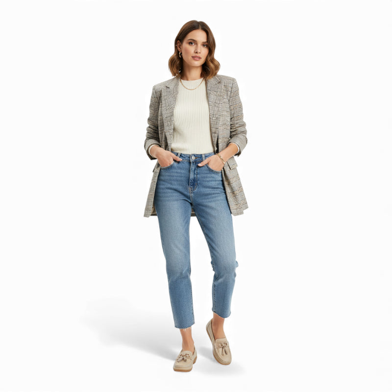 Mocassin En Daim Beige à Lacets Pour Femme