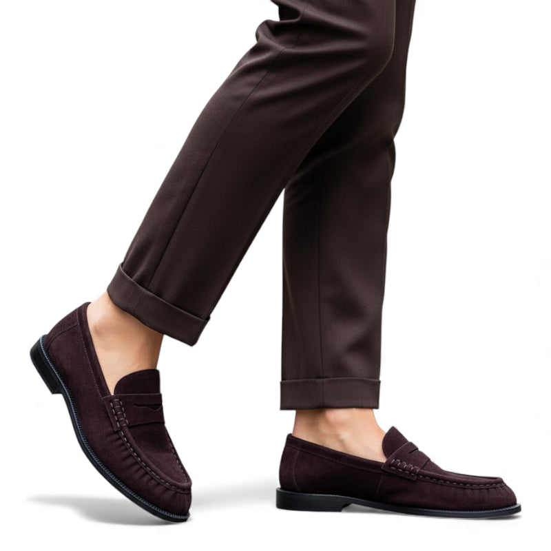 Mocassin Bordeaux Femme Daim