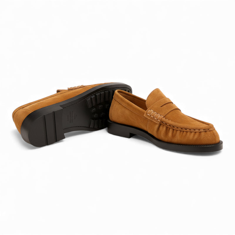 Mocassin Premium En Daim Camel Femme