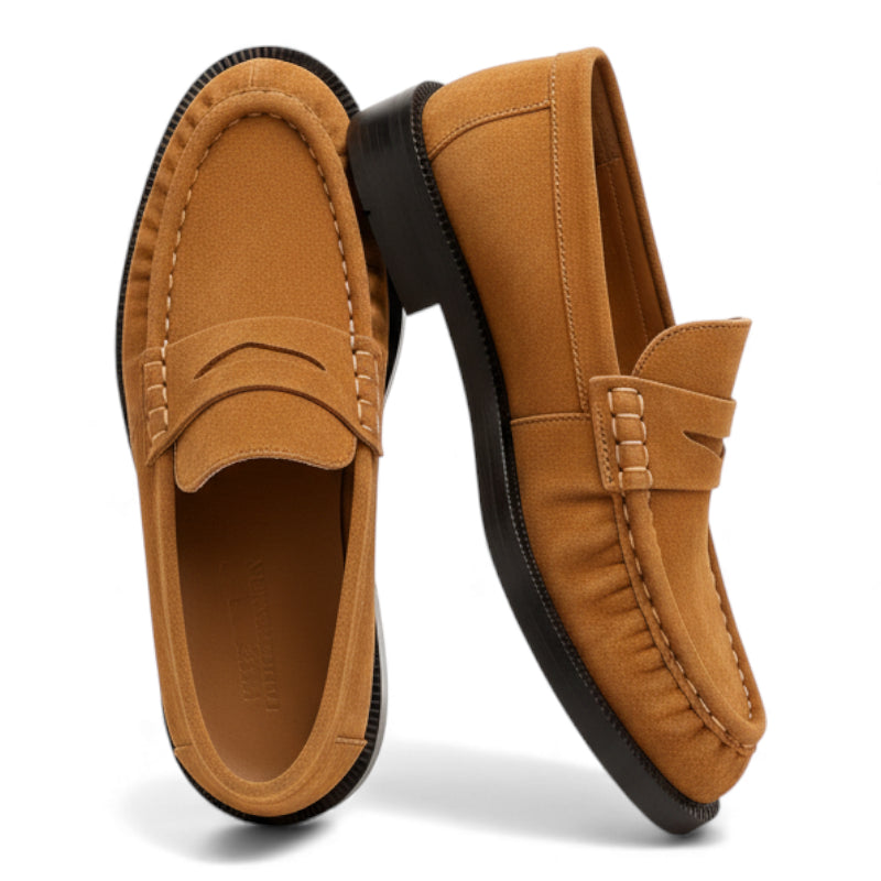 Mocassin Premium En Daim Camel Femme