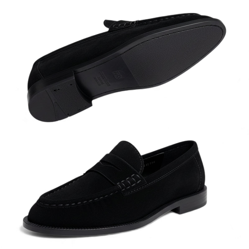 Mocassin Daim Premium Noir Femme