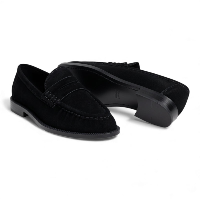 Mocassin Daim Premium Noir Femme