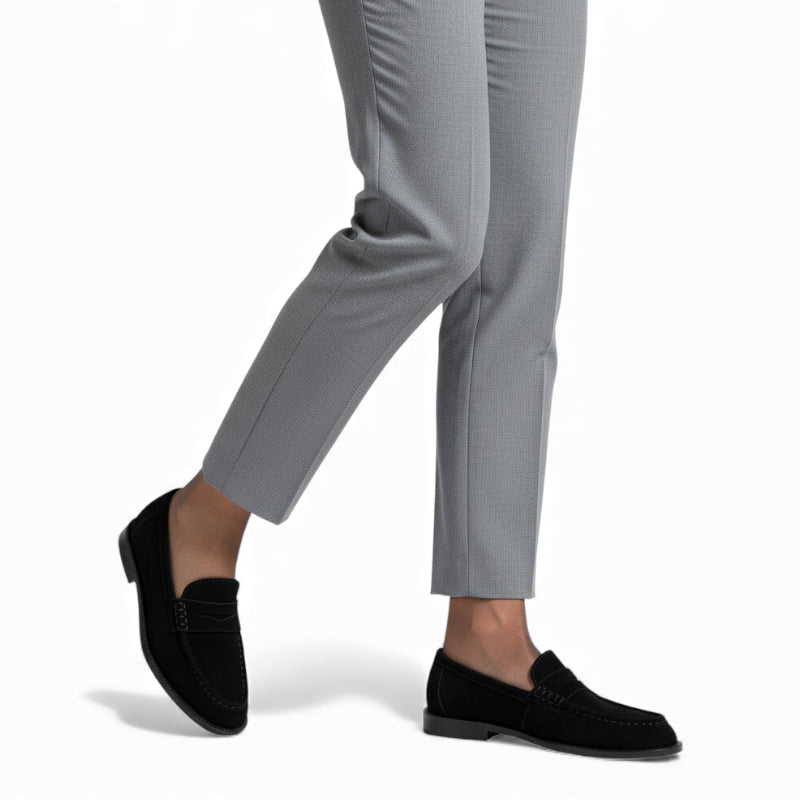 Mocassin Daim Premium Noir Femme