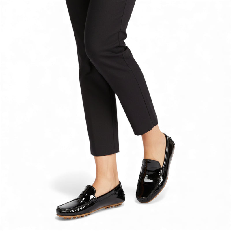 Mocassin Noir Vernis Pour Femme