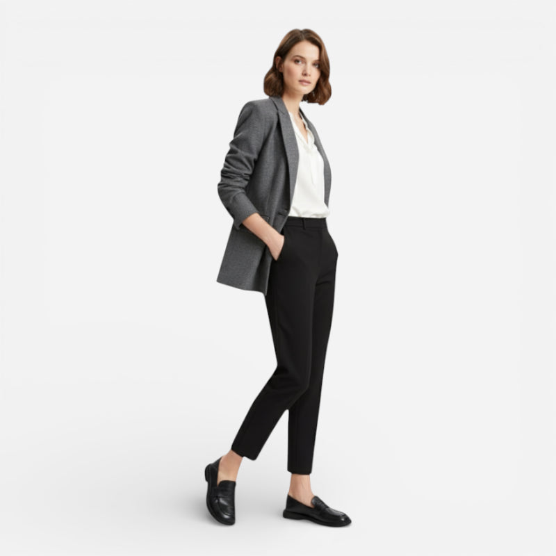 Mocassin En Cuir Vernis Noir Talon Pour Femme