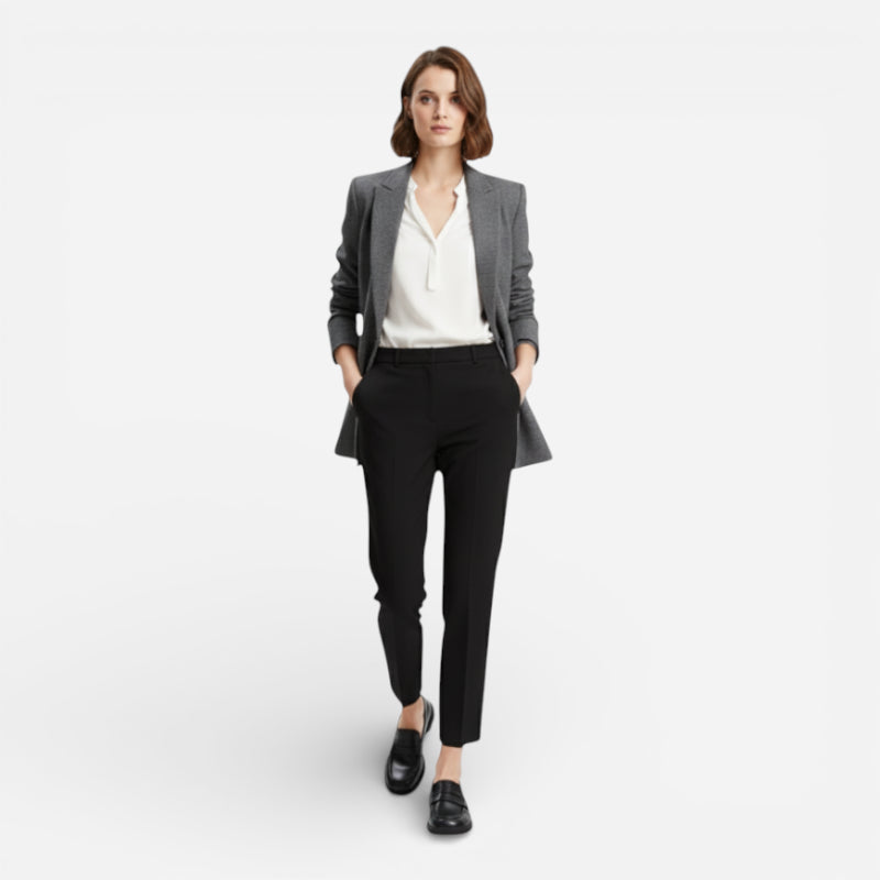 Mocassin En Cuir Vernis Noir Talon Pour Femme