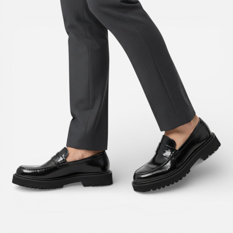 Mocassin Plateforme En Cuir Vernis Pour Homme