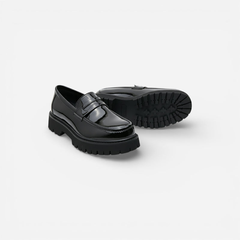 Mocassin Plateforme En Cuir Vernis Pour Homme