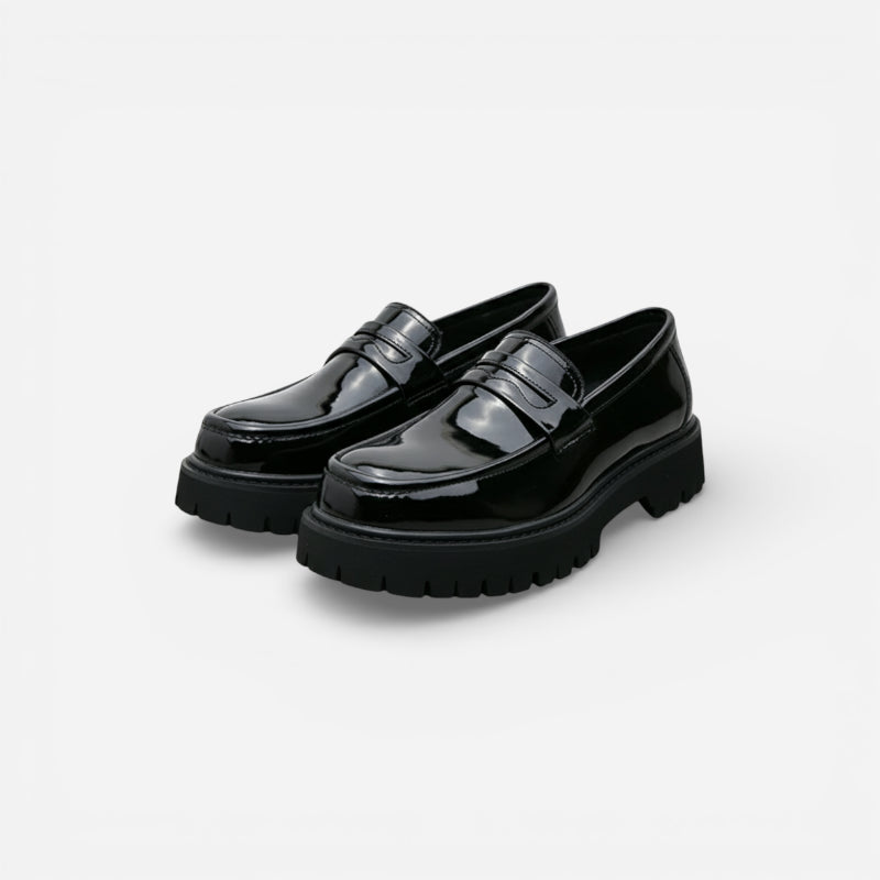 Mocassin Plateforme En Cuir Vernis Pour Homme