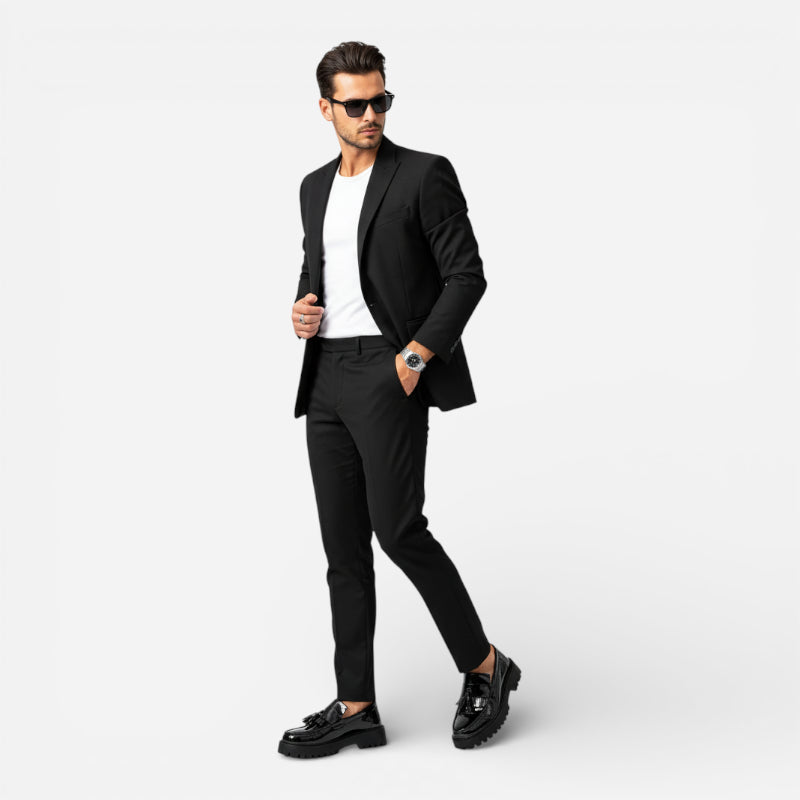 Mocassin Compensé En Cuir Vernis Noir Homme