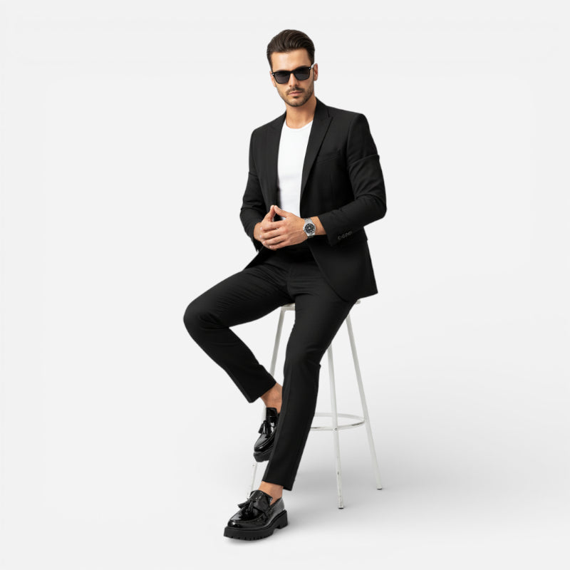Mocassin Compensé En Cuir Vernis Noir Homme