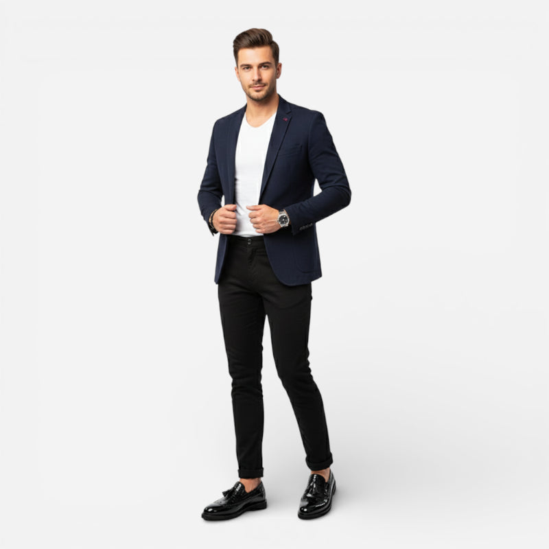 Mocassin En Cuir Noir Vernis à Motifs Compensé Pour Homme