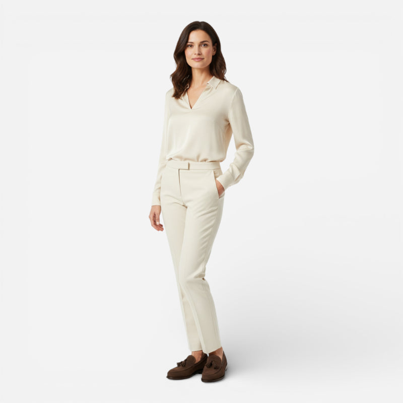 Mocassin En Daim Marron à Talon Pour Femme