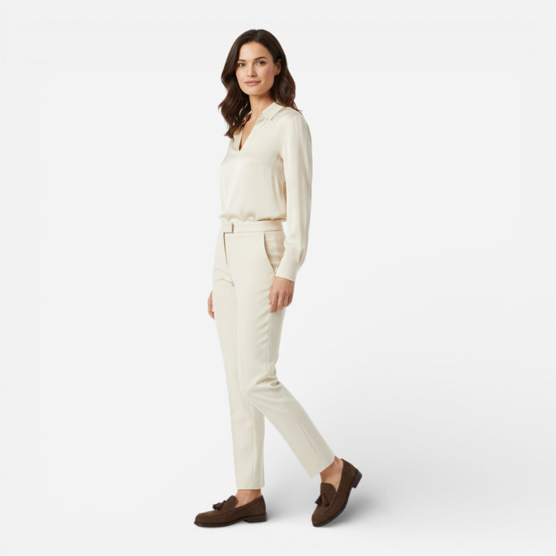 Mocassin En Daim Marron à Talon Pour Femme