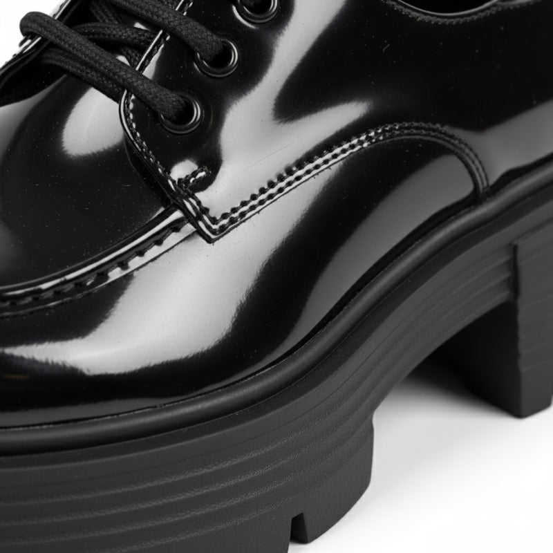 Mocassin Plateforme Cuir Vernis Femme