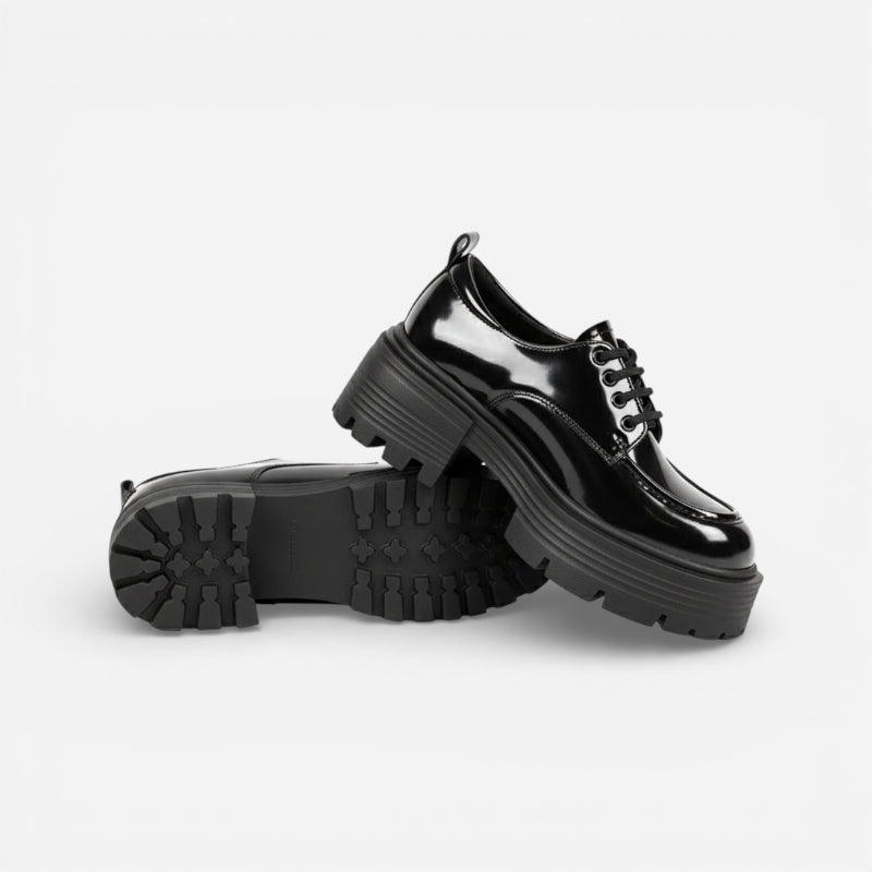 Mocassin Plateforme Cuir Vernis Femme