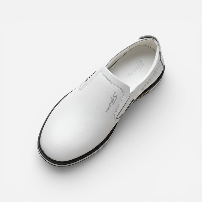 Mocassin Blanc Cuir Homme Design