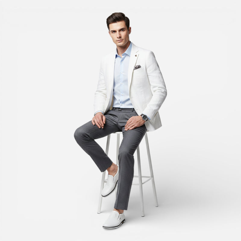 Mocassin Blanc Cuir Homme Design