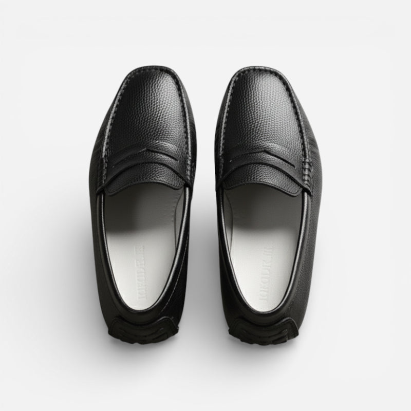 Mocassin Pour Bateau En Cuir Vernis Noir Homme