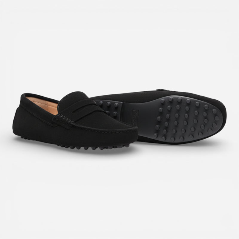 Mocassin Daim Noir Femme