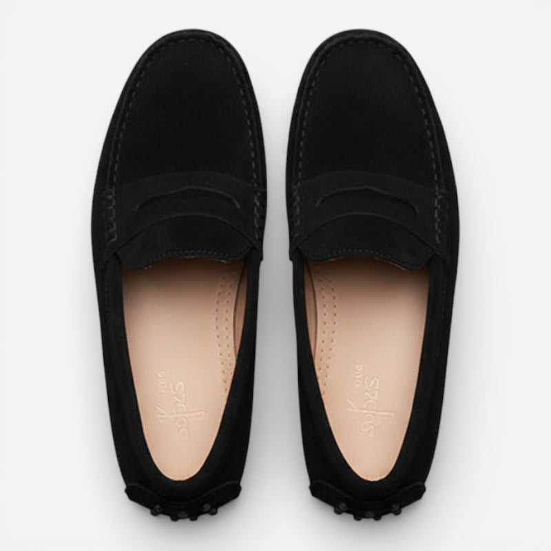 Mocassin Daim Noir Femme