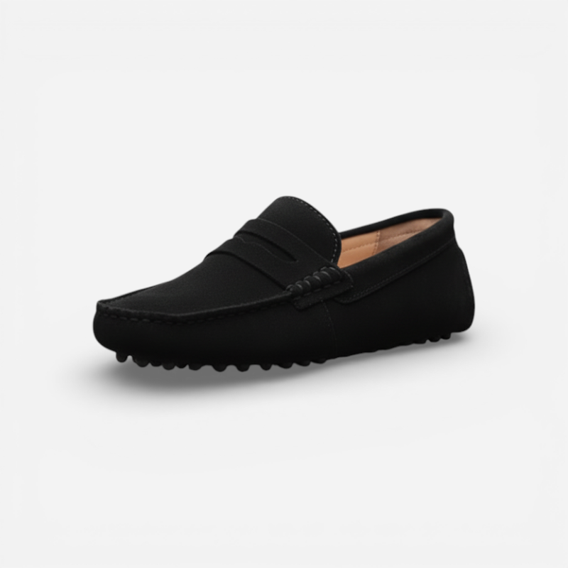 Mocassin Daim Noir Femme