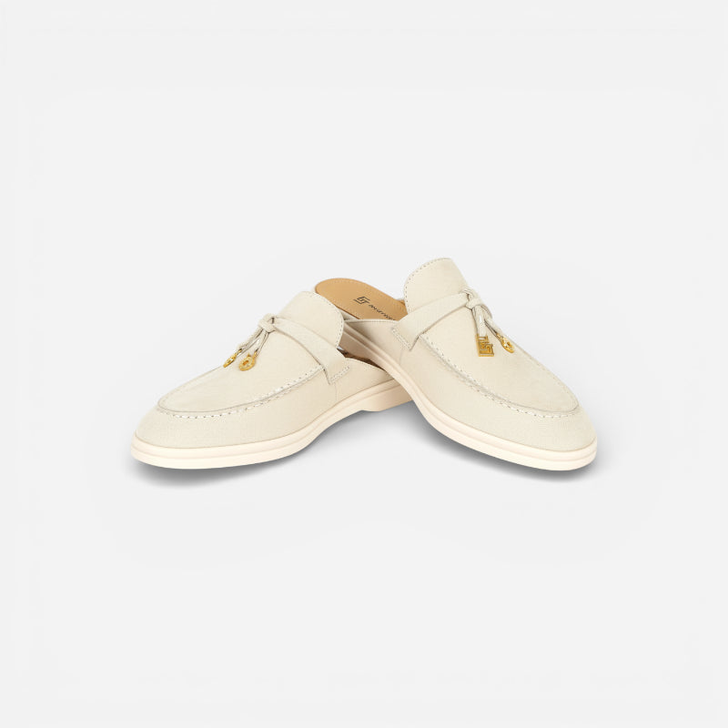 Mocassin Ouvert Crème Femme