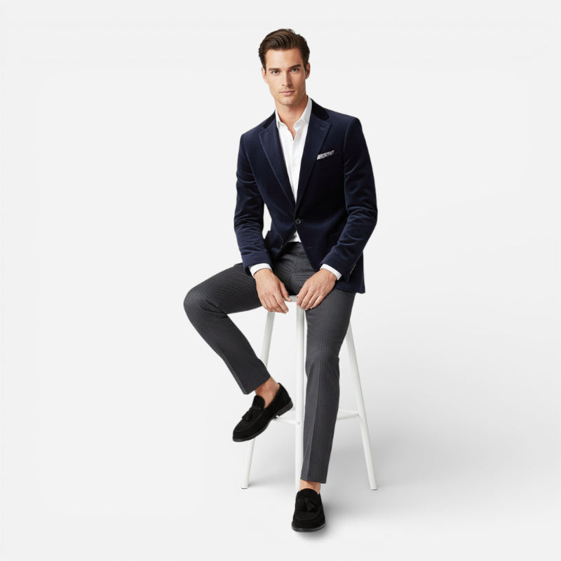 Mocassin Daim Noir Gland Talon Pour Homme