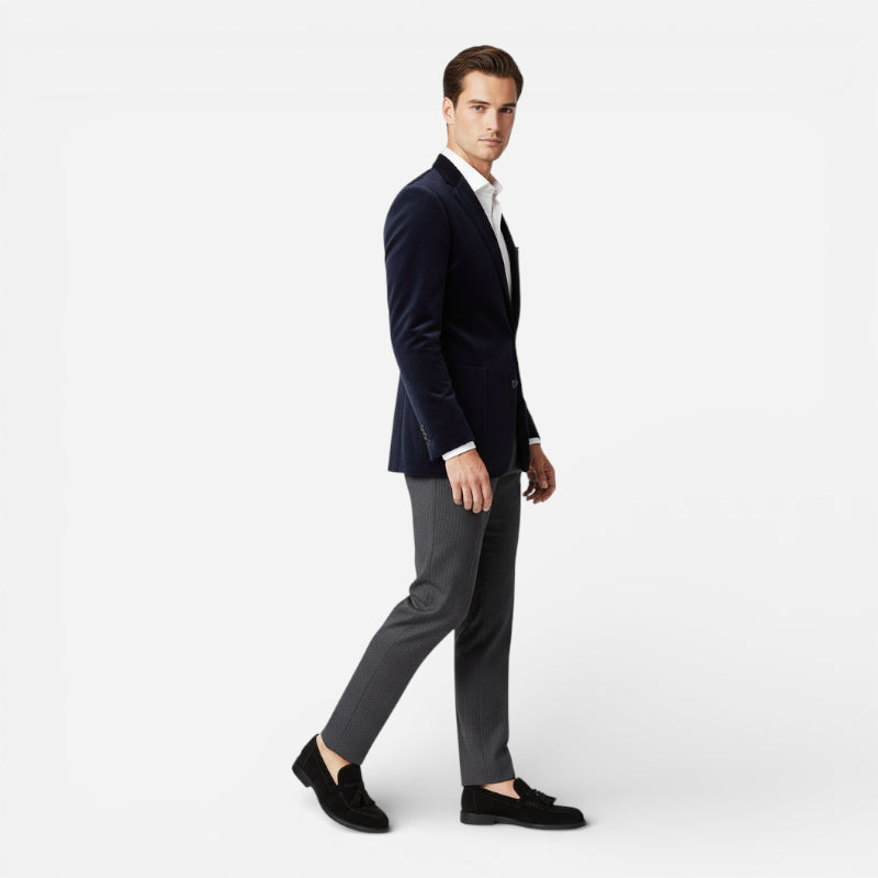 Mocassin Daim Noir Gland Talon Pour Homme