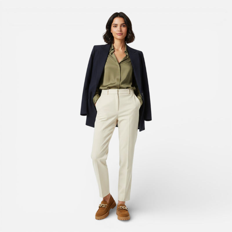 Mocassin Compensé Daim Camel Chainette Femme