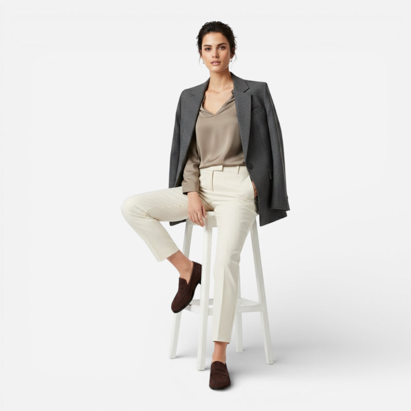 Mocassin Marron Foncé En Daim Pour Femme