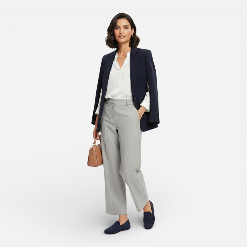 Mocassin En Daim Marine Pour Femme